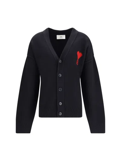 Ami Alexandre Mattiussi Ami Paris Men Ami De Coeur Cardigan In Black