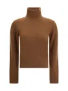 Ami Alexandre Mattiussi Ami Paris Women Ami De Coeur Turtleneck Sweater In Brown