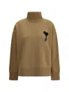 Ami Alexandre Mattiussi Ami Paris Women Ami De Coeur Turtleneck Sweater In Brown