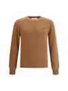 Ami Alexandre Mattiussi Ami De Coeur Sweater In Extrafine Wool And Silk In Brown