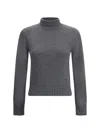 Ami Alexandre Mattiussi Cropped Cashmere Blend Turtleneck Sweater With Ribbed Detailing In Gray
