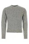 Ami Alexandre Mattiussi Ami Men Melange Grey Wool Blend Sweater In Grey
