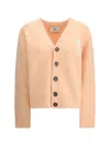 Ami Alexandre Mattiussi Ami Paris Women Ami De Coeur Cardigan With Logo In Pink