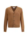 Ami Alexandre Mattiussi Ami Paris Men Ami De Coeur Cardigan In Brown