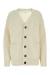 Ami Alexandre Mattiussi Ami Paris Ivory Alpaca Blend Cardigan In White