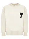 Ami Alexandre Mattiussi Ami Paris White Ami De Coeur Sweater Men In White