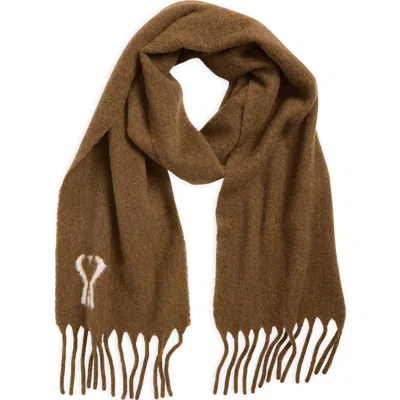 Ami Alexandre Mattiussi Ami Paris Laine Scarf In Brown