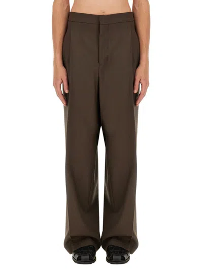 Ami Alexandre Mattiussi Ami Paris Large Fit Pants In Brown