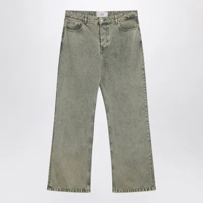 AMI ALEXANDRE MATTIUSSI AMI PARIS  LAUREL GREEN FADED EFFECT JEANS