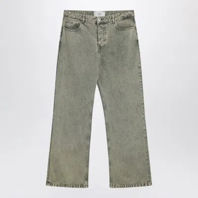 AMI ALEXANDRE MATTIUSSI AMI PARIS LAUREL GREEN FADED EFFECT JEANS