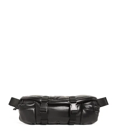 Ami Alexandre Mattiussi Ami Paris Leather Ami De Couer Belt Bag In Black