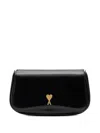 Ami Alexandre Mattiussi Ami Paris Women Small Crossbody Paris Paris Bag Glazed Leather In Black
