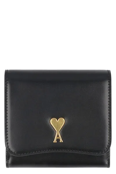 Ami Alexandre Mattiussi Ami Paris Leather Wallet In Black