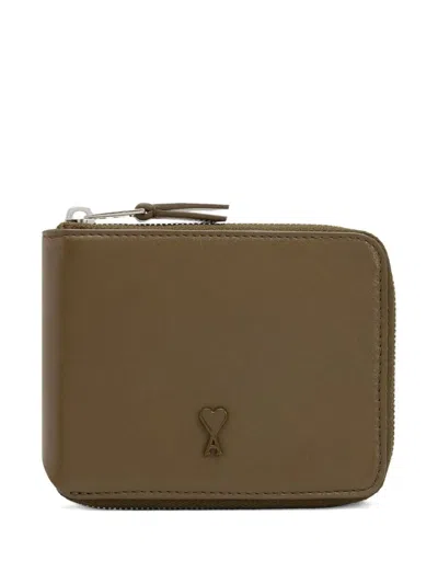 Ami Alexandre Mattiussi Ami Paris Leather Wallet In Brown