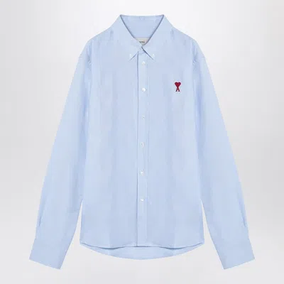 Ami Alexandre Mattiussi Ami Paris Light Blue Ami De Coeur Shirt Men