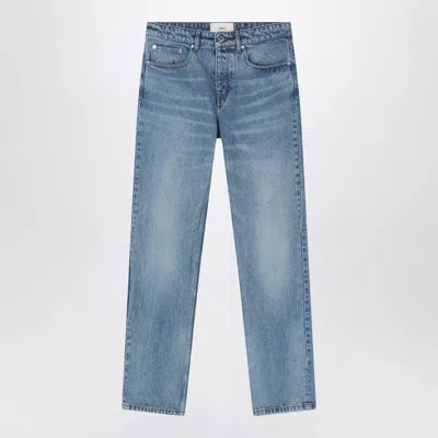 AMI ALEXANDRE MATTIUSSI AMI PARIS LIGHT BLUE JEANS WITH WASHED EFFECT