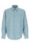Ami Alexandre Mattiussi Poplin Shirt With Button Cuffs And Collar In Blue