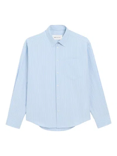 Ami Alexandre Mattiussi Ami Paris Light Blue Shirt White Stripes