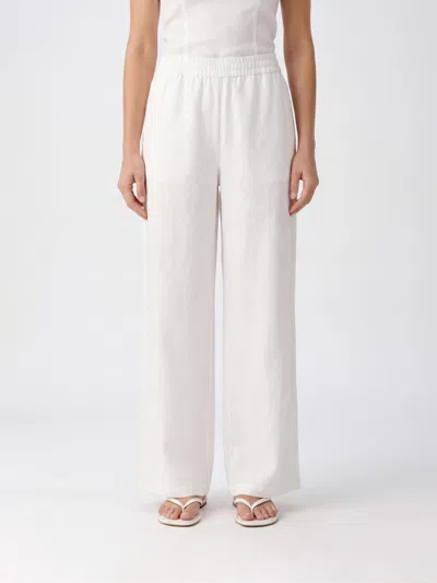 Ami Alexandre Mattiussi Ami Paris Linen Blend Palazzo Trousers In White