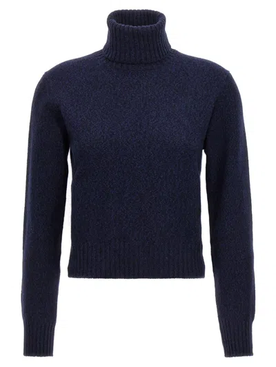 Ami Alexandre Mattiussi Ami Paris Logo Cachemire Sweater In Blue