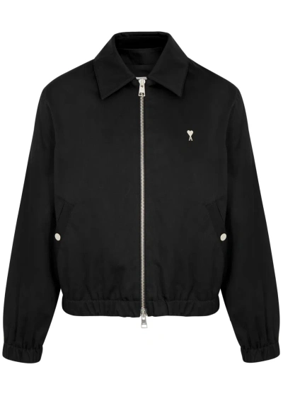 Ami Alexandre Mattiussi Ami Paris Logo Cotton Jacket In Black