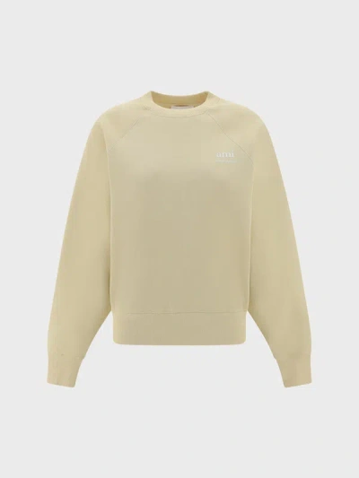 AMI ALEXANDRE MATTIUSSI AMI PARIS LOGO DETAILED CREWNECK SWEATSHIRT