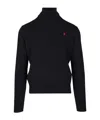 Ami Alexandre Mattiussi Heart-embroidered Turtleneck Sweater