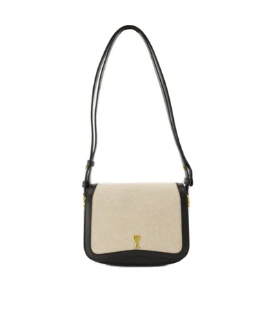 Ami Alexandre Mattiussi Ami Paris Logo Detailed Shoulder Bag In Brown