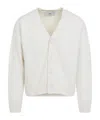 Ami Alexandre Mattiussi V-neck Cardigan With Ribbed Cuffs And Hem In White