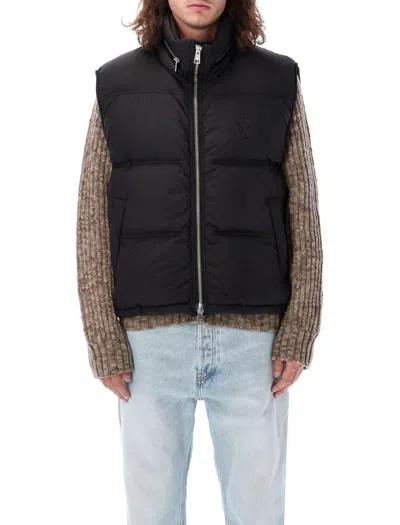 Ami Alexandre Mattiussi Ami Paris Monogram Patch Puffer Gilet In Multicolor