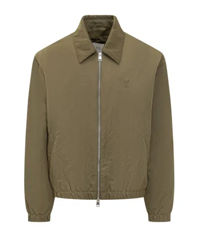 AMI ALEXANDRE MATTIUSSI AMI PARIS LOGO EMBOSSED ZIPPED JACKET
