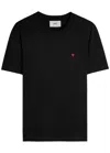 Ami Alexandre Mattiussi Ami Paris Ami De Coeur Organic Cotton T-shirt In Black