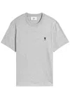 Ami Alexandre Mattiussi Ami De Coeur T-shirt In Organic Cotton Jersey In Gray