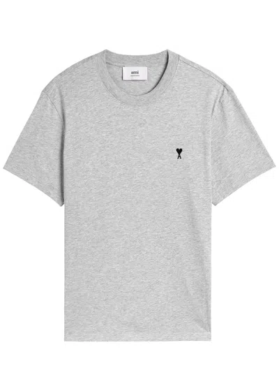 AMI ALEXANDRE MATTIUSSI AMI PARIS LOGO-EMBROIDERED COTTON T-SHIRT