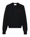 Ami Alexandre Mattiussi Ami De Coeur Logo-embroidered Pullover Sweatshirt In Black