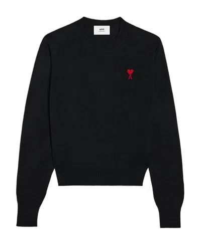 AMI ALEXANDRE MATTIUSSI AMI PARIS LOGO EMBROIDERED CREWNECK JUMPER