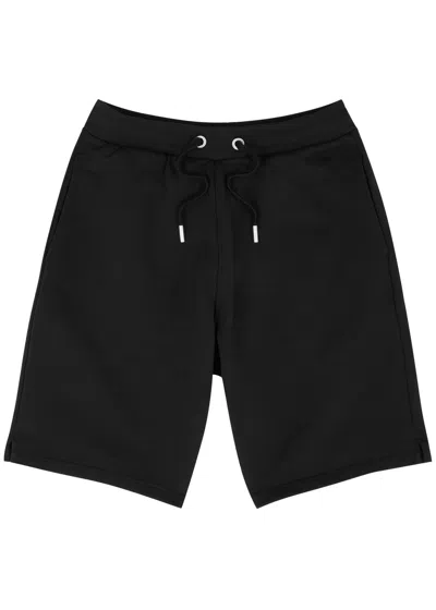 Ami Alexandre Mattiussi Ami Paris Logo-embroidered Stretch-cotton Shorts In Black