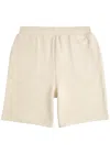 Ami Alexandre Mattiussi Ami Paris Logo-embroidered Towelling Cotton-blend Shorts In Neutral