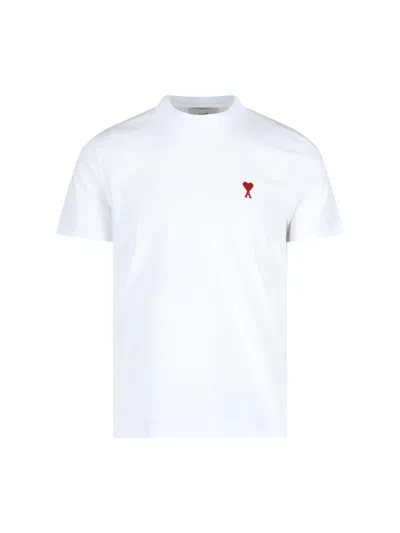 Ami Alexandre Mattiussi Ami Paris Logo Graphic T-shirt For Women In White