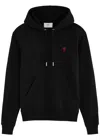 Ami Alexandre Mattiussi Hoodie Sweatshirt With Red Ami De Coeur Patch In Black
