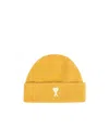 Ami Alexandre Mattiussi Ami Paris Logo-patch Beanie In Yellow