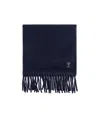Ami Alexandre Mattiussi Ami Paris Logo Patch Fringed-edge Scarf In Black