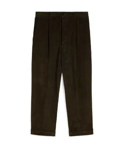 AMI ALEXANDRE MATTIUSSI AMI PARIS LOGO-PATCH PLEATED TROUSERS