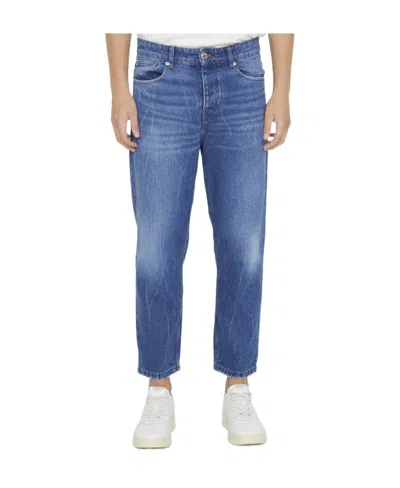 Ami Alexandre Mattiussi Ami Paris Logo Patch Straight-leg Jeans In Blue