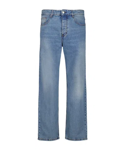Ami Alexandre Mattiussi Ami Paris Logo Patch Straight-leg Jeans In Multi