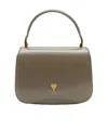 Ami Alexandre Mattiussi Ami Paris Logo Plaque Foldover Top Shoulder Bag In Green