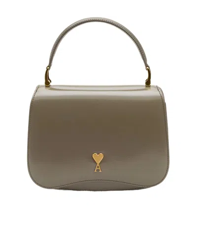 Ami Alexandre Mattiussi Ami Paris Logo Plaque Foldover Top Shoulder Bag In Green