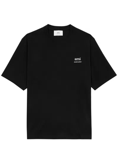 Ami Alexandre Mattiussi Ami Paris Logo-print Cotton T-shirt In Black