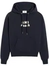 Ami Alexandre Mattiussi Navy Cotton Hoodie With Ami Paris Patch Blue In Bleu Marine
