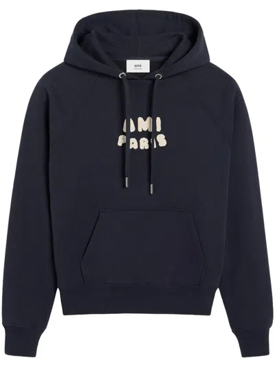 AMI ALEXANDRE MATTIUSSI AMI PARIS LOGO-PRINT HOODIE